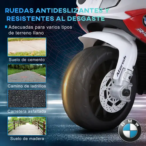 Moto Eléctrica para Niños de 18-36 Meses 66x37x44 cm Rojo HOMCOM