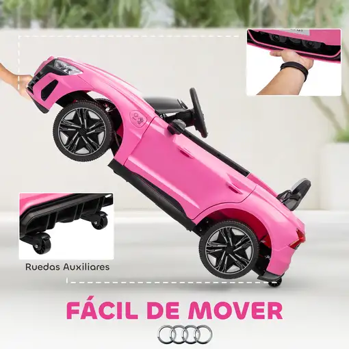 Coche Eléctrico para Niños +3 Años AUDI RS e-tron GT 103x58x41 cm Rosa HOMCOM