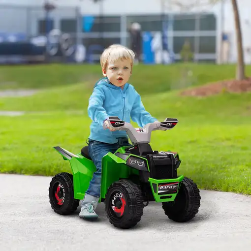 Quad Eléctrico para Niños de 18-36 Meses 70x41,5x48,5 cm Verde HOMCOM