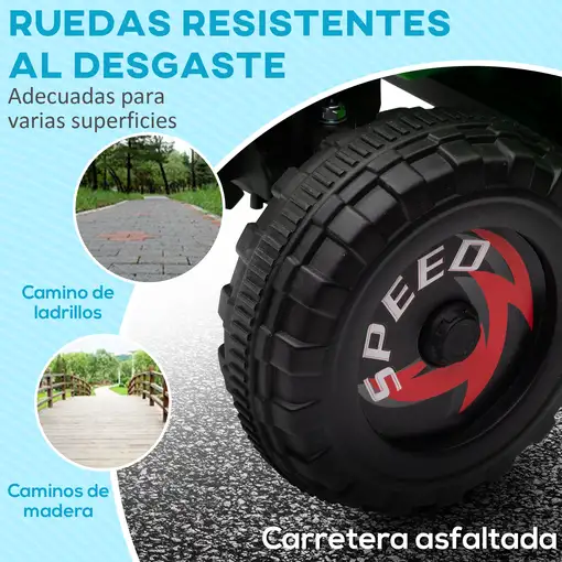Quad Eléctrico para Niños de 18-36 Meses 70x41,5x48,5 cm Verde HOMCOM