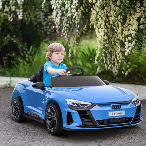 Coche Eléctrico para Niños +3 Años AUDI RS e-tron GT 103x58x41 cm Azul HOMCOM
