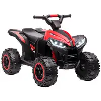 Quad Eléctrico para Niños 3-5 Años 12V con 2 Motores Faros Bocina Rojo HOMCOM Quad Eléctrico para Niños 3-5 Años 12V con 2 Motores Faros Bocina Rojo HOMCOM