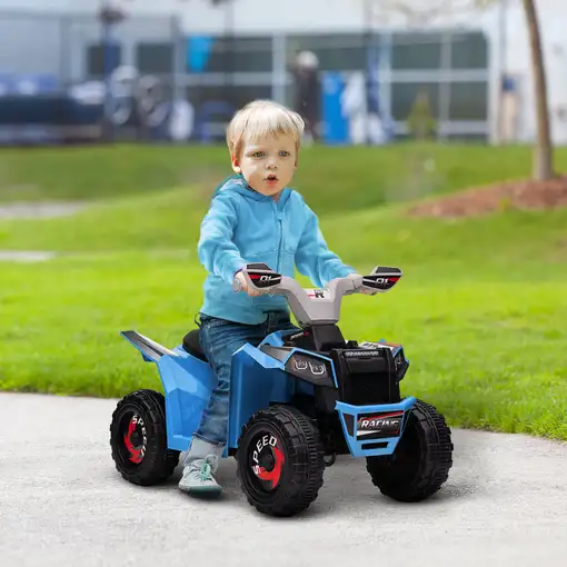 Quad Eléctrico para Niños de 18-36 Meses 70x41,5x48,5 cm Azul HOMCOM
