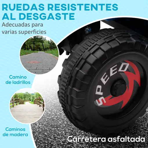 Quad Eléctrico para Niños de 18-36 Meses 70x41,5x48,5 cm Azul HOMCOM