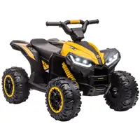 Quad Eléctrico para Niños 3-5 Años con 2 Motores Faros Bocina Amarillo HOMCOM Quad Eléctrico para Niños 3-5 Años con 2 Motores Faros Bocina Amarillo HOMCOM
