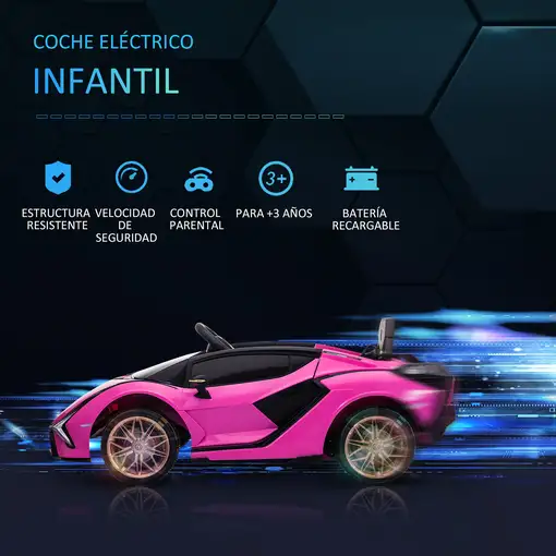 Coche Eléctrico 12V para Niños +3 Años Lamborghini SIAN Mando a Distancia HOMCOM