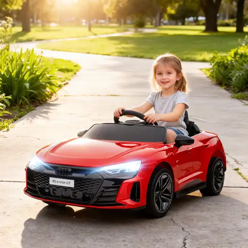 Coche Eléctrico para Niños +3 Años AUDI RS e-tron GT 103x58x41 cm Rojo HOMCOM