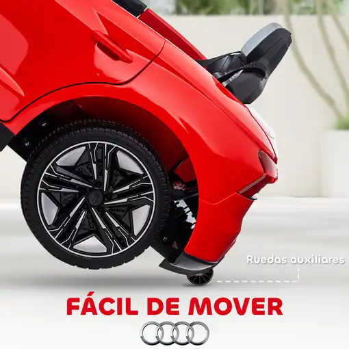 Coche Eléctrico para Niños +3 Años AUDI RS e-tron GT 103x58x41 cm Rojo HOMCOM