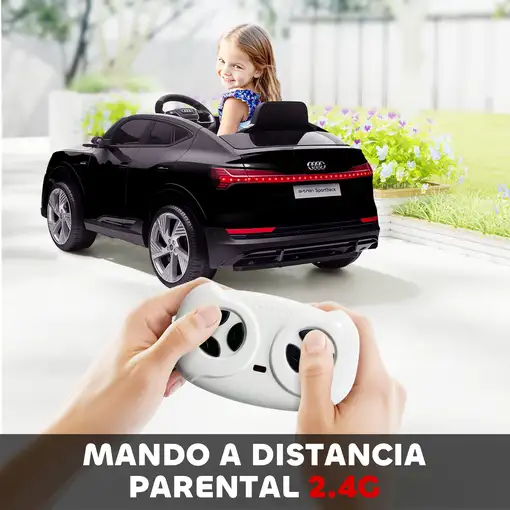 Coche Eléctrico para Niños Audi E-tron Velocidad 3-5 km/h Negro HOMCOM