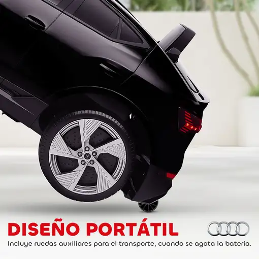 Coche Eléctrico para Niños Audi E-tron Velocidad 3-5 km/h Negro HOMCOM