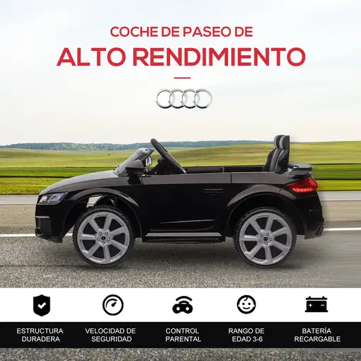 Audi TT Eléctrico Infantil con Control Remoto Música y Luces HOMCOM