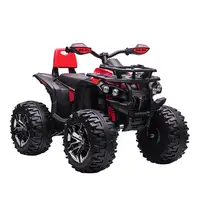Quad Eléctrico Niños +3 Años 12V con Faros Música y Suspensión Rojo HOMCOM