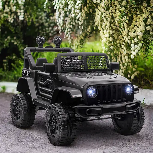 Coche Eléctrico para Niños +3 Años con Control Remoto 100x65x72 cm Negro HOMCOM