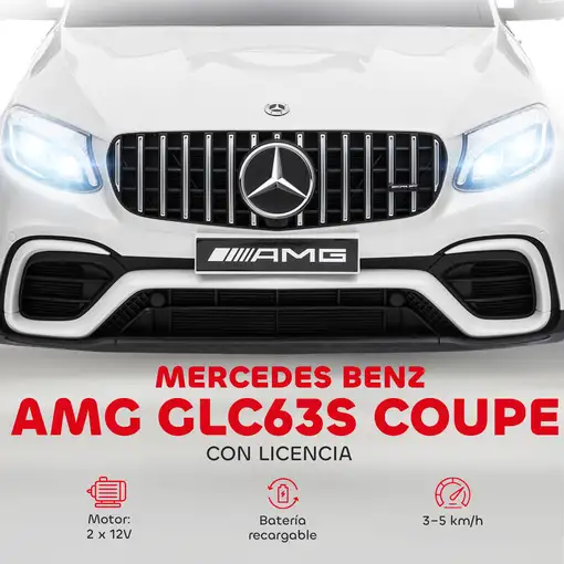 Coche Eléctrico 3-8 Años Licencia de Mercedes 12V Mando MP3 USB Luces HOMCOM