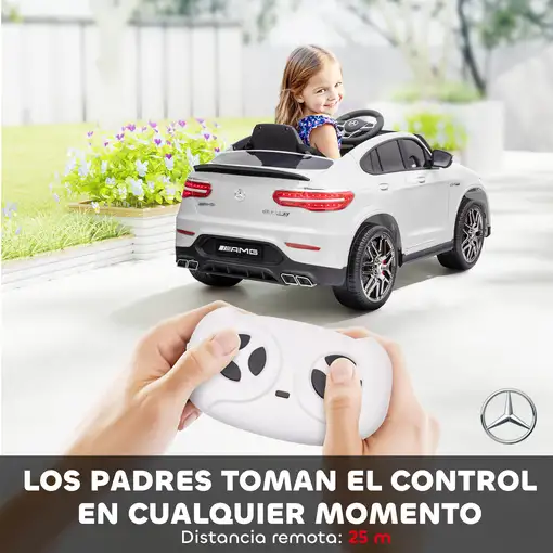 Coche Eléctrico 3-8 Años Licencia de Mercedes 12V Mando MP3 USB Luces HOMCOM