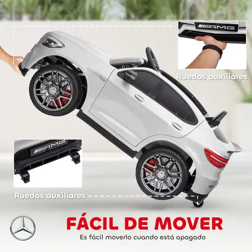 Coche Eléctrico 3-8 Años Licencia de Mercedes 12V Mando MP3 USB Luces HOMCOM