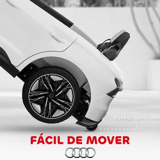Coche Eléctrico para Niños +3 Años AUDI RS e-tron GT 103x58x41 cm Blanco HOMCOM