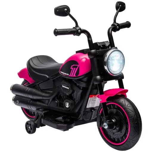 Moto Eléctrica para Niños de 18-36 Meses Batería 6V Rosa HOMCOM Moto Eléctrica para Niños de 18-36 Meses Batería 6V Rosa HOMCOM