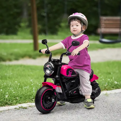 Moto Eléctrica para Niños de 18-36 Meses Batería 6V Rosa HOMCOM
