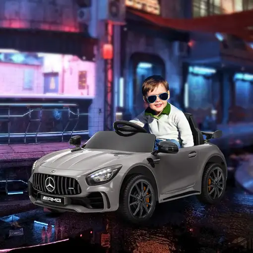 Coche Eléctrico para Niños de +3 Años Mercedes-Benz AMG GTR Plata AIYAPLAY