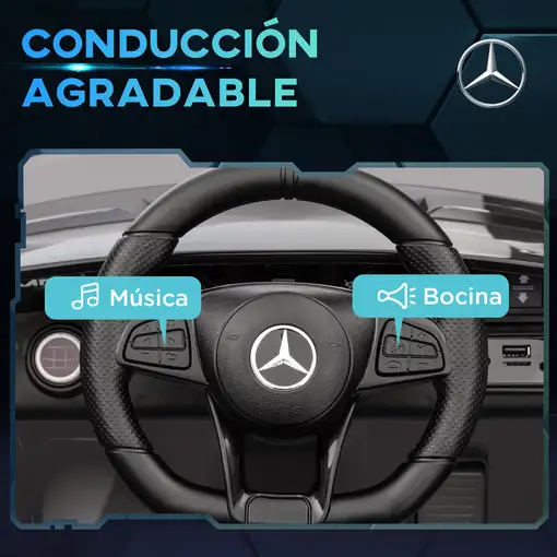 Coche Eléctrico para Niños de +3 Años Mercedes-Benz AMG GTR Plata AIYAPLAY