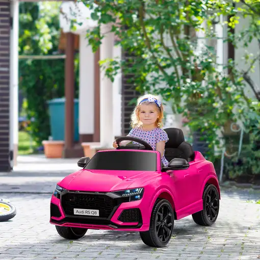 Coche Eléctrico Infantil Audi RS Q8 +3 Años con Batería 6V 2 Motores Rosa HOMCOM