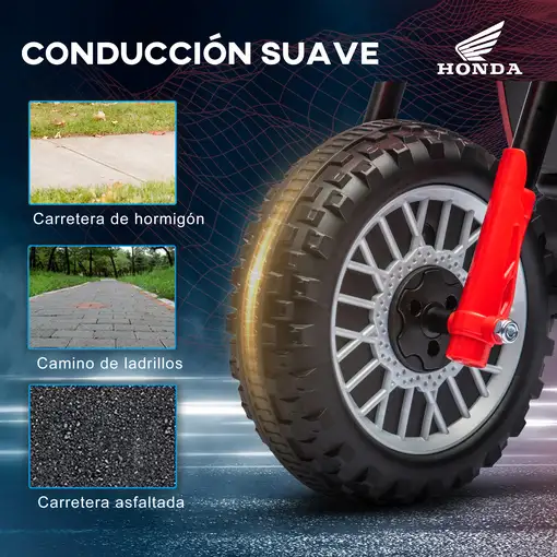 Moto Eléctrica Infantil con Licencia Honda CRF450RL 71x40,5x43,5cm Rojo HOMCOM