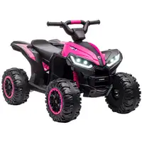 Quad Eléctrico para Niños 3-5 Años 12V con 2 Motores Faros Bocina Rosa HOMCOM Quad Eléctrico para Niños 3-5 Años 12V con 2 Motores Faros Bocina Rosa HOMCOM