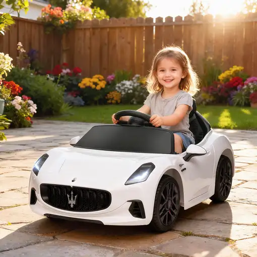 Coche Eléctrico para Niños Maserati Gran Turismo Folgore Blanco AIYAPLAY