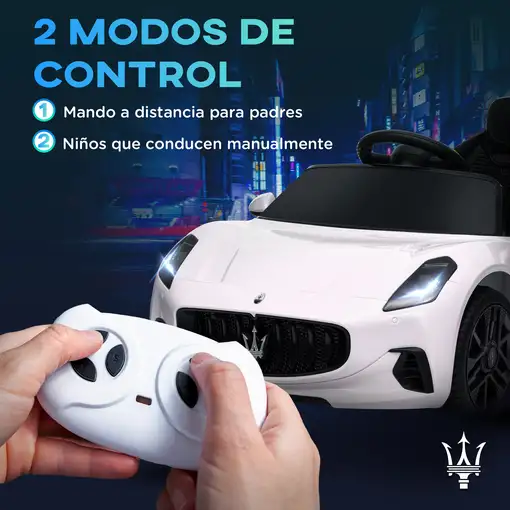 Coche Eléctrico para Niños Maserati Gran Turismo Folgore Blanco AIYAPLAY