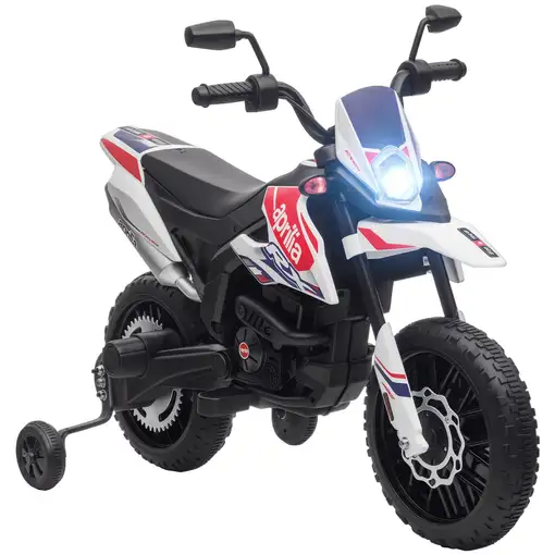 Moto Eléctrica para Niños 12V con Licencia Aprilia Blanco AIYAPLAY Moto Eléctrica para Niños 12V con Licencia Aprilia Blanco AIYAPLAY