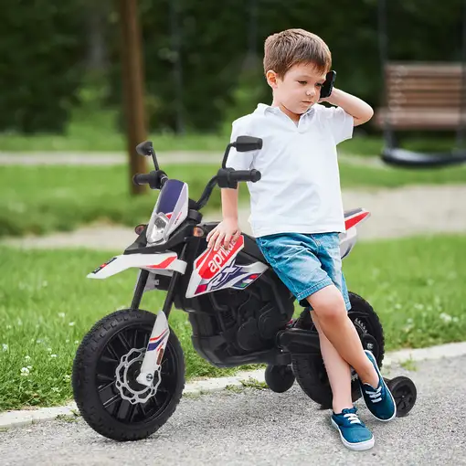 Moto Eléctrica para Niños 12V con Licencia Aprilia Blanco AIYAPLAY