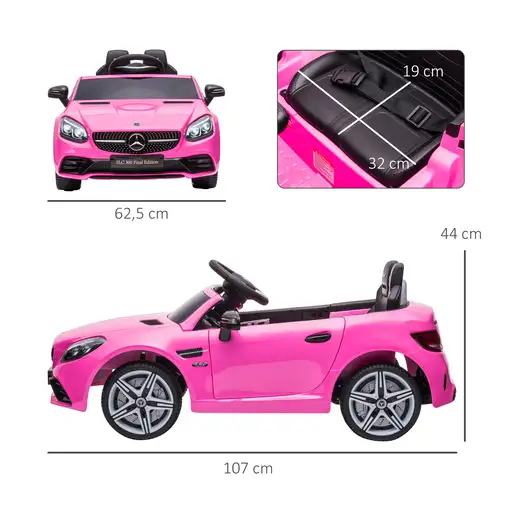 Coche Eléctrico Mercedes SLC 300 12V para Niños Mando a Distancia Rosa AIYAPLAY