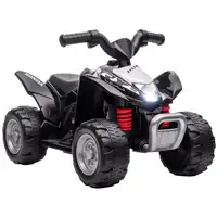 Quad Eléctrico para Niños de 18-36 Meses 6V con Faros LED Negro AIYAPLAY