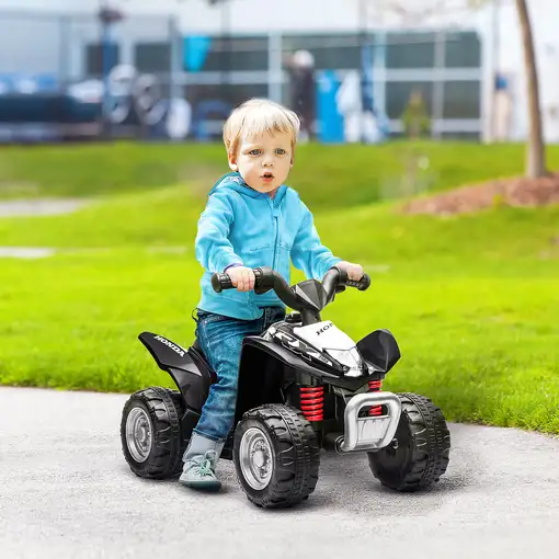 Quad Eléctrico para Niños de 18-36 Meses 6V con Faros LED Negro AIYAPLAY