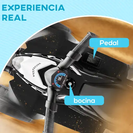 Quad Eléctrico para Niños de 18-36 Meses 6V con Faros LED Negro AIYAPLAY