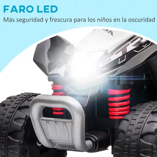 Quad Eléctrico para Niños de 18-36 Meses 6V con Faros LED Negro AIYAPLAY