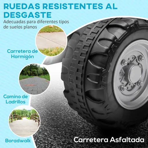Quad Eléctrico para Niños de 18-36 Meses 6V con Faros LED Negro AIYAPLAY