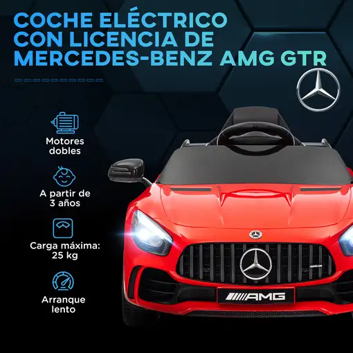Coche Eléctrico para Niños de +3 Años Mercedes-Benz AMG GTR Rojo AIYAPLAY