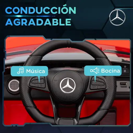 Coche Eléctrico para Niños de +3 Años Mercedes-Benz AMG GTR Rojo AIYAPLAY