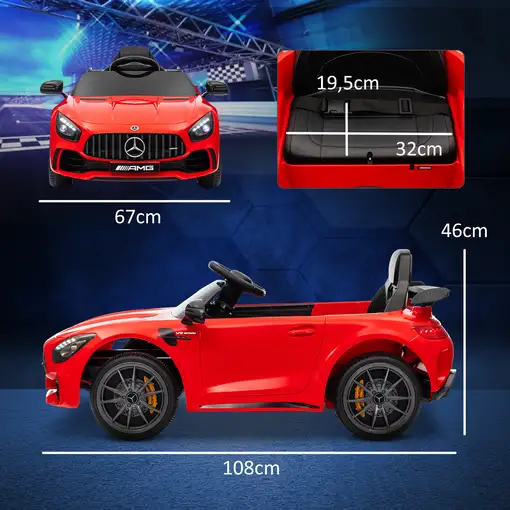 Coche Eléctrico para Niños de +3 Años Mercedes-Benz AMG GTR Rojo AIYAPLAY