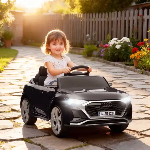 Coche Eléctrico para Niños de +3 Años Audi Q8 etron sportback Negro AIYAPLAY
