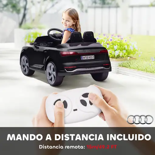 Coche Eléctrico para Niños de +3 Años Audi Q8 etron sportback Negro AIYAPLAY