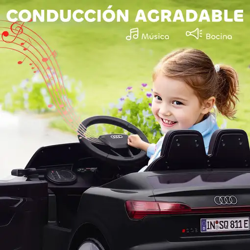 Coche Eléctrico para Niños de +3 Años Audi Q8 etron sportback Negro AIYAPLAY