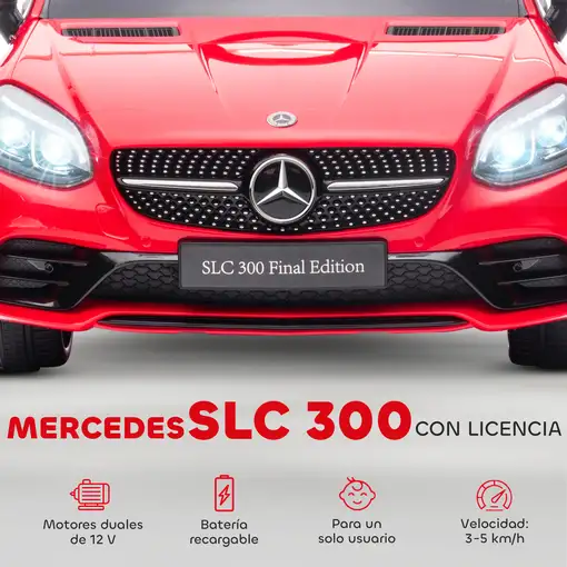 Coche Eléctrico para Niños de +3 Años Mercedes SLC 300 Rojo AIYAPLAY