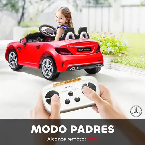 Coche Eléctrico para Niños de +3 Años Mercedes SLC 300 Rojo AIYAPLAY