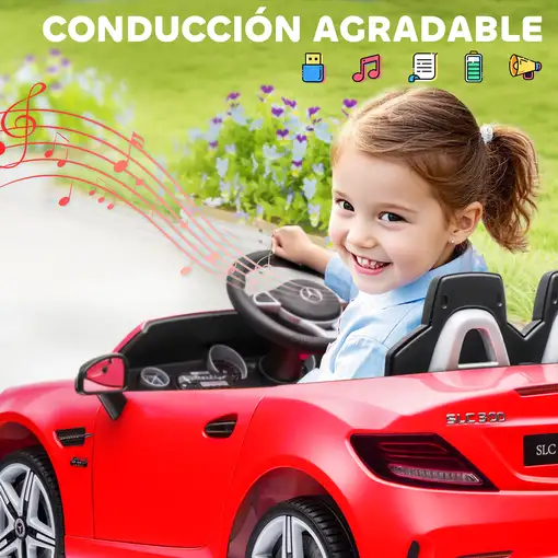 Coche Eléctrico para Niños de +3 Años Mercedes SLC 300 Rojo AIYAPLAY