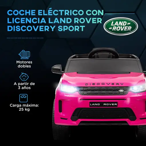 Coche Eléctrico para Niños con Licencia Land Rover Discovery Sport Rosa AIYAPLAY