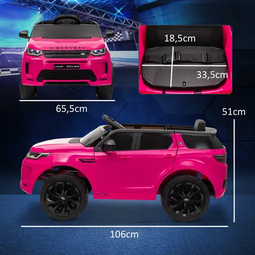 Coche Eléctrico para Niños con Licencia Land Rover Discovery Sport Rosa AIYAPLAY