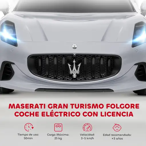 Coche Eléctrico para Niños Maserati Gran Turismo Folgore Gris AIYAPLAY